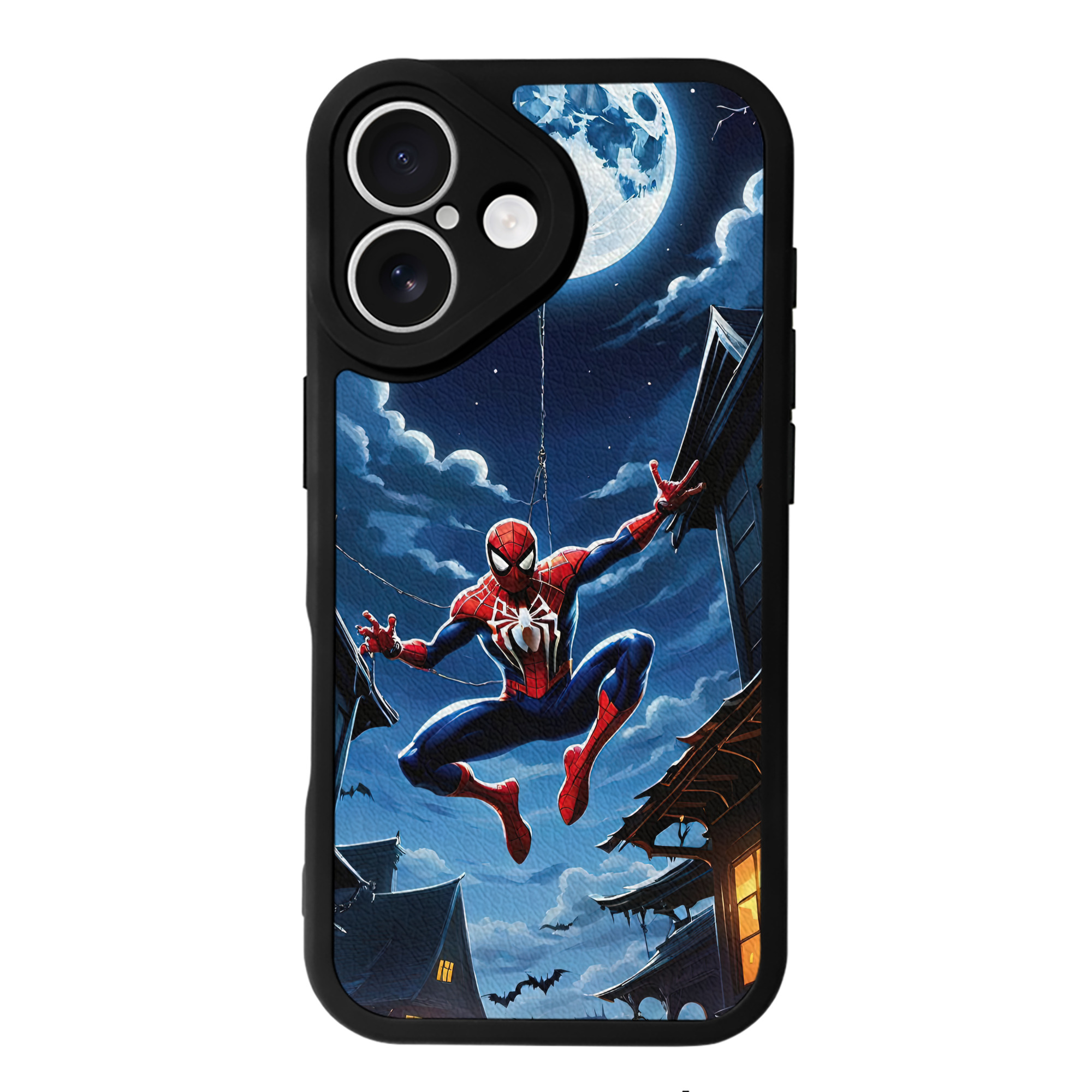 （画像用） Spider Man スパイダーマン 【iPhone 16シリーズ対応】シリコンスマホケース（レザー調） 材質：シリコン